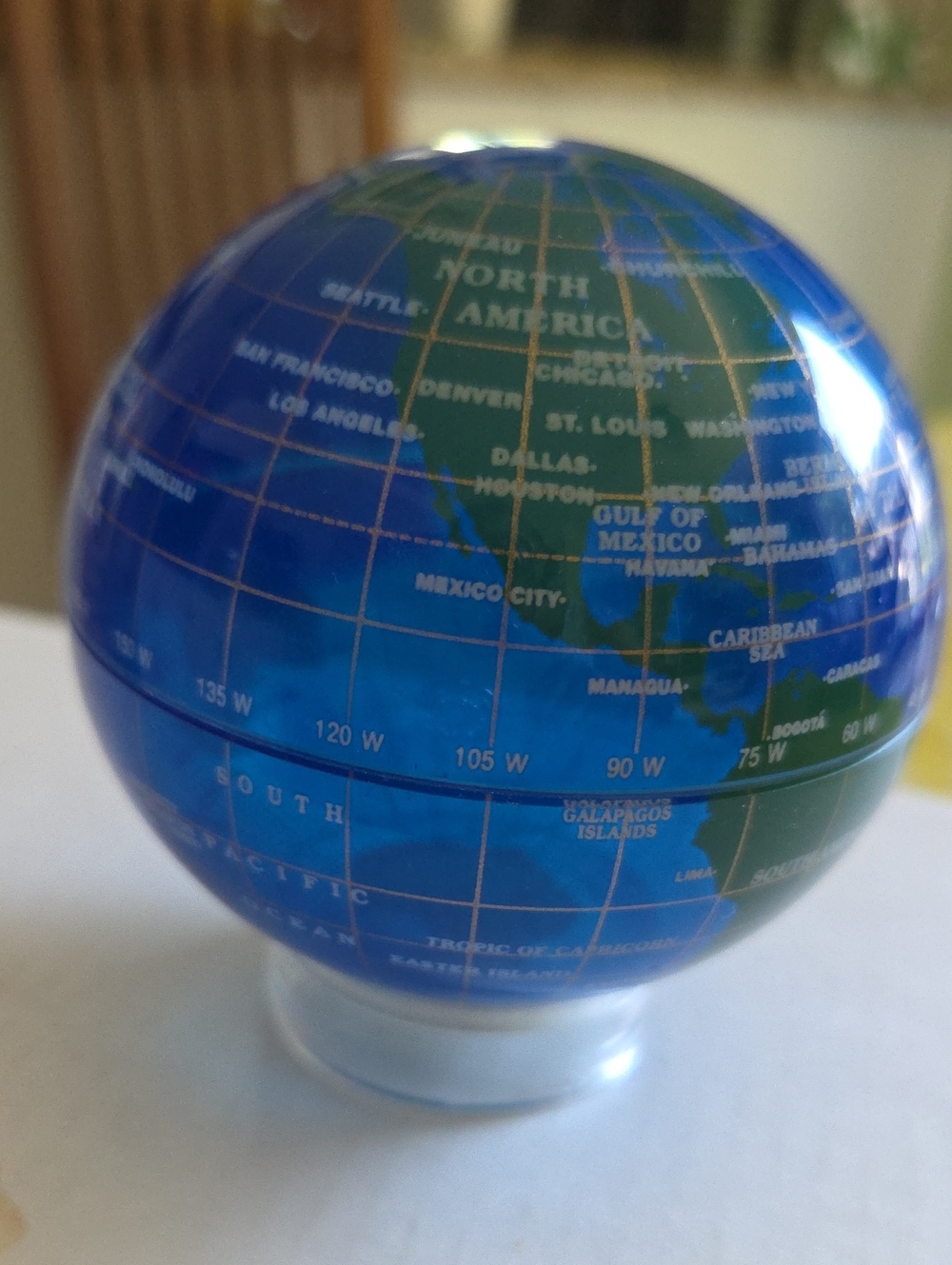 Blue Plexi Glass Globe Sculpture - Unbranded Decorative Home Art